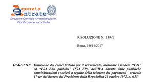 Split payment: codici tributo versamento Iva PA e società