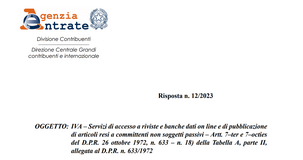 Servizi editoriali online: i chiarimenti delle Entrate sui criteri di applicazione dell'IVA