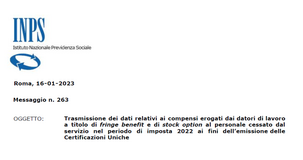 Fringe benefit, le istruzioni INPS: invio dei dati entro il 21 febbraio 2023