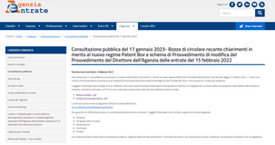 Patent box, novità sull'agevolazione: scadenza al 3 febbraio per la consultazione delle Entrate