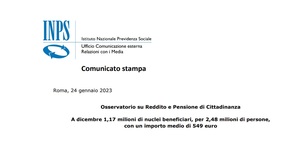 Pensione e Reddito di Cittadinanza: 3,7 milioni di beneficiari nel 2022