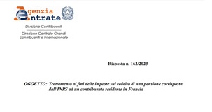 La tassazione della pensione per i cittadini italiani residenti in Francia