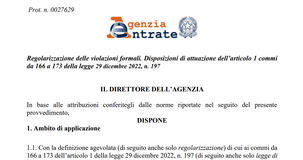 Sanatoria errori formali 2023: arrivano le istruzioni dell'Agenzia delle Entrate 