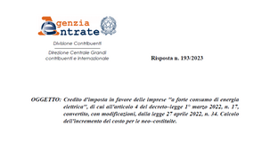 Bonus energia imprese: le istruzioni sui parametri per l'autoconsumo nel caso di aziende neo costituite