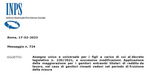Assegno unico, bonus anche per i genitori vedovi: le istruzioni INPS