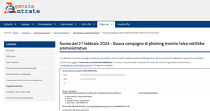 Raccomandata dall'Agenzia delle Entrate Riscossione? Attenzione alle false notifiche via mail 