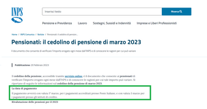 Pagamento pensioni marzo 2023: importi dall'INPS in aumento con la rivalutazione 