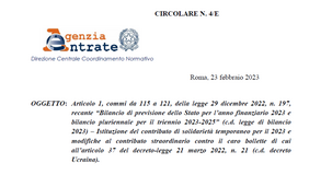 Contributo caro bollette 2023: le istruzioni dell'Agenzia delle Entrate