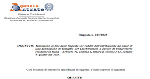 Stesse regole fiscali per la fondazione di famiglia del Liechtenstein assimilabile al trust