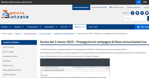 Comunicazioni IVA: attenzione ai nuovi tentativi di truffa via email, l'avviso dell'Agenzia delle Entrate