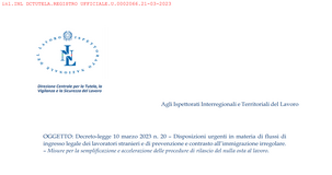 Decreto Flussi: dall'Ispettorato del Lavoro chiarimenti su procedure, verifiche e asseverazione 