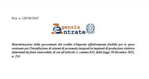 Sistemi di accumulo, il credito d'imposta è appena del 9,15 per cento