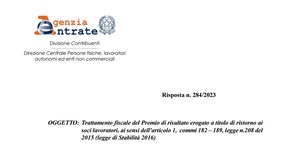 Trattamento fiscale agevolato dei ristorni, ma a precise condizioni
