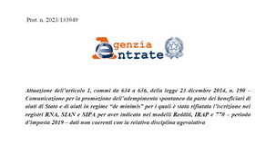 Aiuti di Stato senza registrazione, le istruzioni delle Entrate per la regolarizzazione