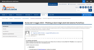 PuntoFisco, nuovi tentativi di phishing: attenzione alle email per il furto dei dati