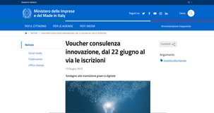 Voucher consulenza innovazione: dal 22 giugno 2023 al via le iscrizioni all'elenco MIMIT