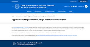 Servizio civile: assegno più ricco per gli operatori volontari