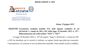 Cessione e assegnazione agevolata di beni ai soci: istruzioni sul versamento in scadenza il 30 settembre 