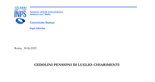 Errore sul cedolino di luglio 2023: l'INPS corregge la dicitura di quattordicesima e aumenti