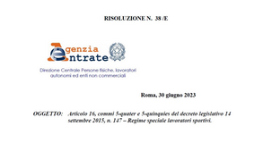 Lavoratori sportivi impatriati: agevolazione anche per la cessione dei diritti d'immagine