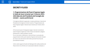Nuovo decreto flussi, via libera dal Consiglio dei Ministri: oltre 450.000 lavoratori in tre anni