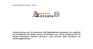 Attività estere non dichiarate 2016: lettere in arrivo dall'Agenzia delle Entrate