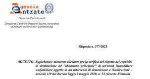 Via libera al superbonus per la casa adibita ad abitazione principale a fine lavori