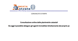 Planimetrie catastali: delega online per la consultazione da parte degli agenti immobiliari 
