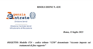 Modello F24, codici tributo al restyling: un ritorno per il TFR e 24 soppressioni