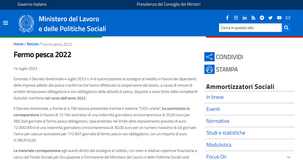 Fermo pesca 2022: autorizzato il pagamento dell'indennità per i lavoratori