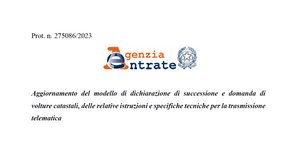 Domanda voltura catastale, aggiornamento per il modello e le istruzioni