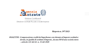 Crediti superbonus, compensazione con F24 anche per le imposte della stabile organizzazione