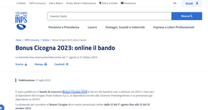 Bonus cicogna 2023 INPS: domande dal 1° agosto per i nati o adottati nel 2022