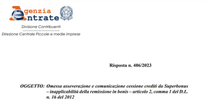 Cessione del credito, niente remissione in bonis per l'asseverazione omessa