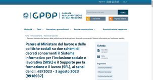 Supporto per la formazione e il lavoro: arriva l'ok del Garante, come funziona la piattaforma SIISL 