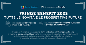 Fringe benefit 2023: novità e prospettive nel webinar del 20 settembre