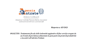 Indennità aggiuntive di fine servizio: qual è la corretta tassazione da applicare?