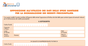 Spese sanitarie 2023: disponibile il modello per l'opposizione all'uso dei dati nella precompilata