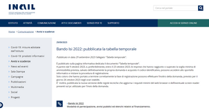 Bando ISI INAIL 2022: pubblicata la tabella temporale, invio della domanda il 26 ottobre 