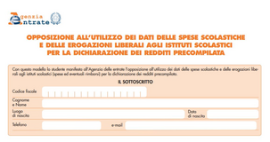 Spese scolastiche 2023: modello e istruzioni per l'opposizione all'uso dei dati nella precompilata