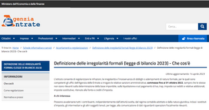 Sanatoria errori formali in scadenza: pagamento entro il 31 ottobre 