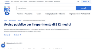Assunzioni INPS: avviso per 512 medici fiscali, domanda entro la scadenza del 30 ottobre 2023