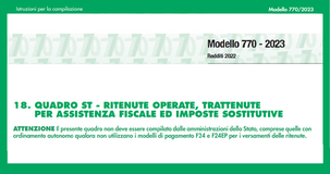 Modello 770/2023: istruzioni Quadro ST