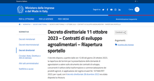 Contratti di sviluppo agroalimentari: domanda dal 20 ottobre 2023 