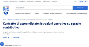 Contratto di apprendistato: niente più esonero contributivo, le istruzioni INPS per le assunzioni 2023