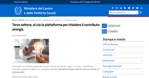 Contributo energia per il terzo settore: domanda entro la scadenza 12 dicembre