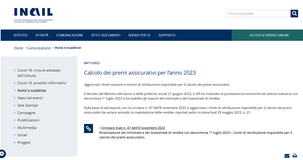 Premi INAIL 2023: rivalutati dal 1° luglio minimali e massimali di rendita per il calcolo
