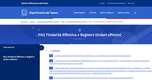 Titolare effettivo: le FAQ di MEF, Banca d'Italia e UIF