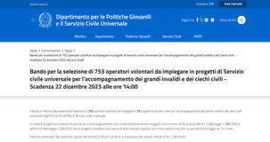 Servizio civile 2023: nuovo bando per 753 giovani, come fare domanda entro la scadenza del 22 dicembre