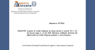 Bonus edilizi e acquisto crediti fiscali: la differenza tra importo e prezzo non costituisce reddito